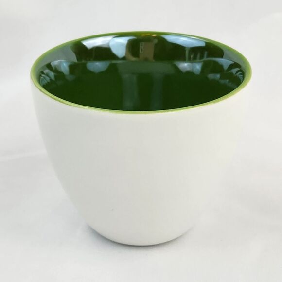 ☕️Starbucks 2005 White & Green Pearlescent Demitasse 4oz Espresso Mug - Picture 6 of 10